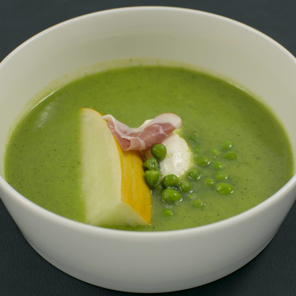 Erbsen-Melonen-Suppe