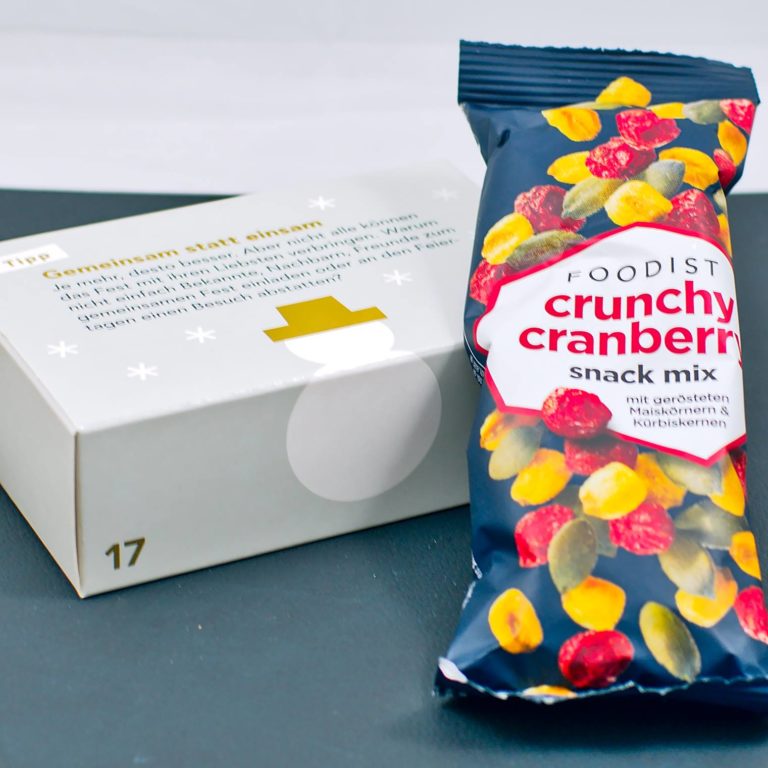 Read more about the article Crunchy Cranberry Snack Mix Maiskörner & Kürbiskerne | 17. Türchen