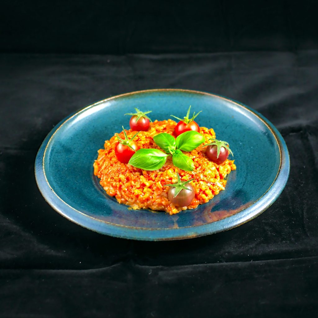 Tomaten-Risotto | fermentierte Tomaten | Parmesan | Basilikum